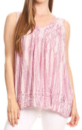 Sakkas Boho Love Sleeveless Blouse#color_Violet