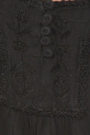Sakkas Square Neck Button Detail Semi-Sheer Gauzy Cotton Blouse