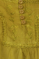 Sakkas Square Neck Button Detail Semi-Sheer Gauzy Cotton Blouse