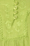 Sakkas Square Neck Button Detail Semi-Sheer Gauzy Cotton Blouse