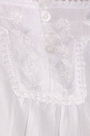 Sakkas Square Neck Button Detail Semi-Sheer Gauzy Cotton Blouse