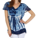 Sakkas Natalie Sequin Tie Dye Blouse#color_Blue