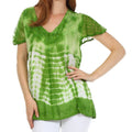 Sakkas Natalie Sequin Tie Dye Blouse#color_Light Green