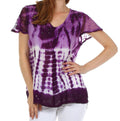 Sakkas Natalie Sequin Tie Dye Blouse#color_Purple