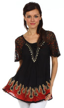 Sakkas New Spirit Batik Relaxed Fit Blouse