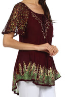 Sakkas New Spirit Batik Relaxed Fit Blouse