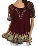 Sakkas New Spirit Batik Relaxed Fit Blouse