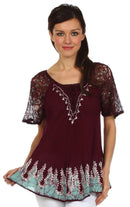 Sakkas New Spirit Batik Relaxed Fit Blouse