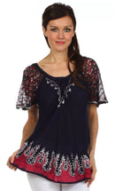 Sakkas New Spirit Batik Relaxed Fit Blouse