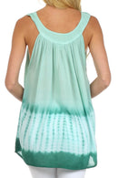 Sakkas Ombre Tie Dye Gauzy Crepe Sleeveless Relaxed Fit Top / Blouse