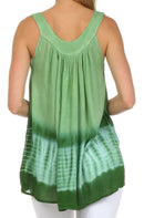 Sakkas Ombre Tie Dye Gauzy Crepe Sleeveless Relaxed Fit Top / Blouse