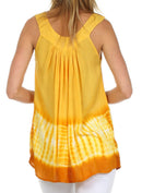 Sakkas Ombre Tie Dye Gauzy Crepe Sleeveless Relaxed Fit Top / Blouse