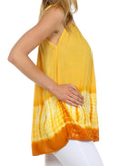 Sakkas Ombre Tie Dye Gauzy Crepe Sleeveless Relaxed Fit Top / Blouse