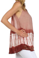 Sakkas Ombre Tie Dye Gauzy Crepe Sleeveless Relaxed Fit Top / Blouse