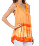 Sakkas Ombre Tie Dye Gauzy Crepe Sleeveless Relaxed Fit Top / Blouse