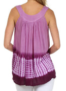 Sakkas Ombre Tie Dye Gauzy Crepe Sleeveless Relaxed Fit Top / Blouse
