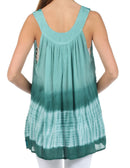 Sakkas Ombre Tie Dye Gauzy Crepe Sleeveless Relaxed Fit Top / Blouse