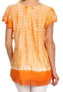 Sakkas Dior Embroidery And Seqiun Accents Drop Neck Blouse