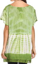 Sakkas Violet Embroidery Tie Dye Sequin Accents Blouse / Top