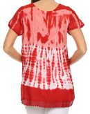 Sakkas Violet Embroidery Tie Dye Sequin Accents Blouse / Top