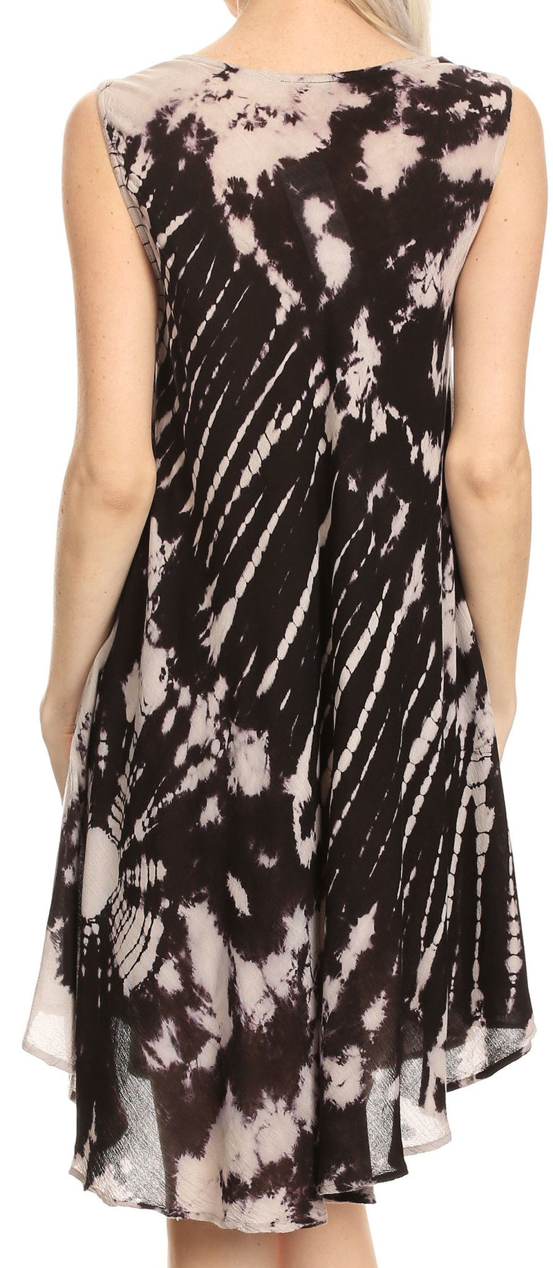 Sakkas Falani Tie Dye Sleeveless Long Tank Style Top | Cover Up