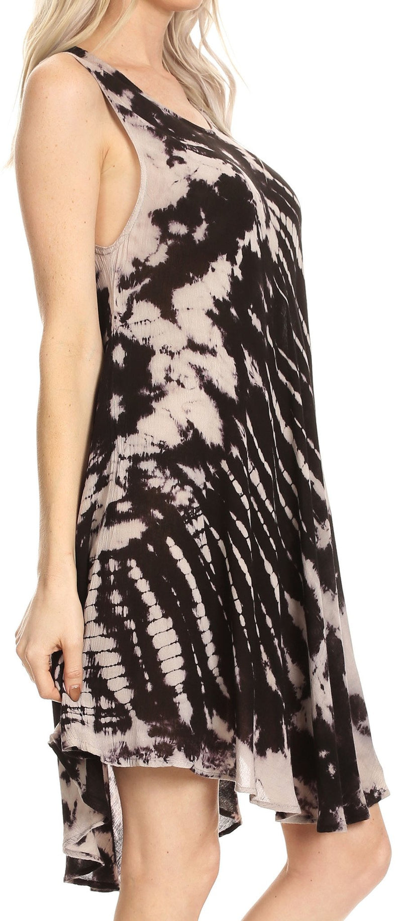 Sakkas Falani Tie Dye Sleeveless Long Tank Style Top | Cover Up