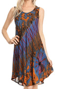 Sakkas Falani Tie Dye Sleeveless Long Tank Style Top | Cover Up#color_Multi
