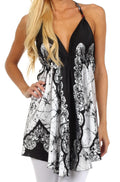 Sakkas Sunetra Silky V-Neck Halter Blouse#color_White