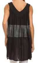Sakkas Nita Batik Relaxed Fit Scoop Neck Sleeveless Top