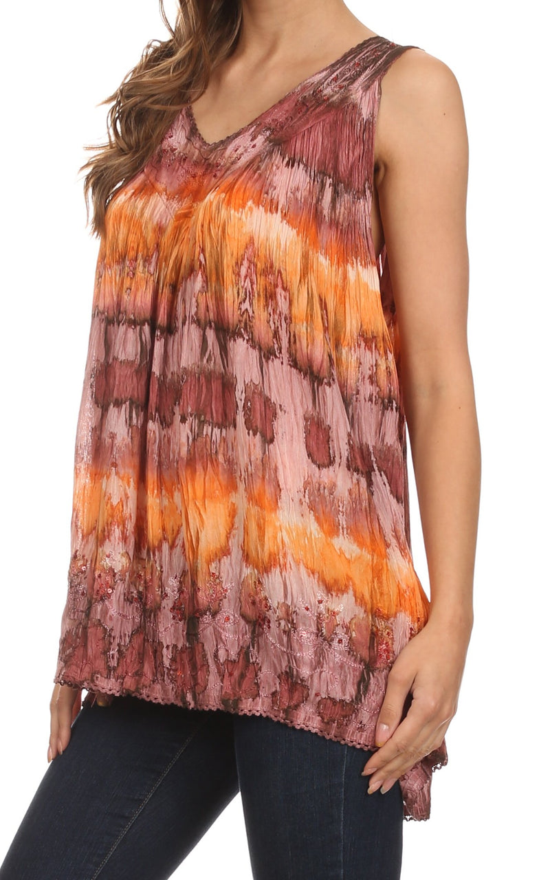 Sakkas Ocean Breeze Sleeveless Blouse