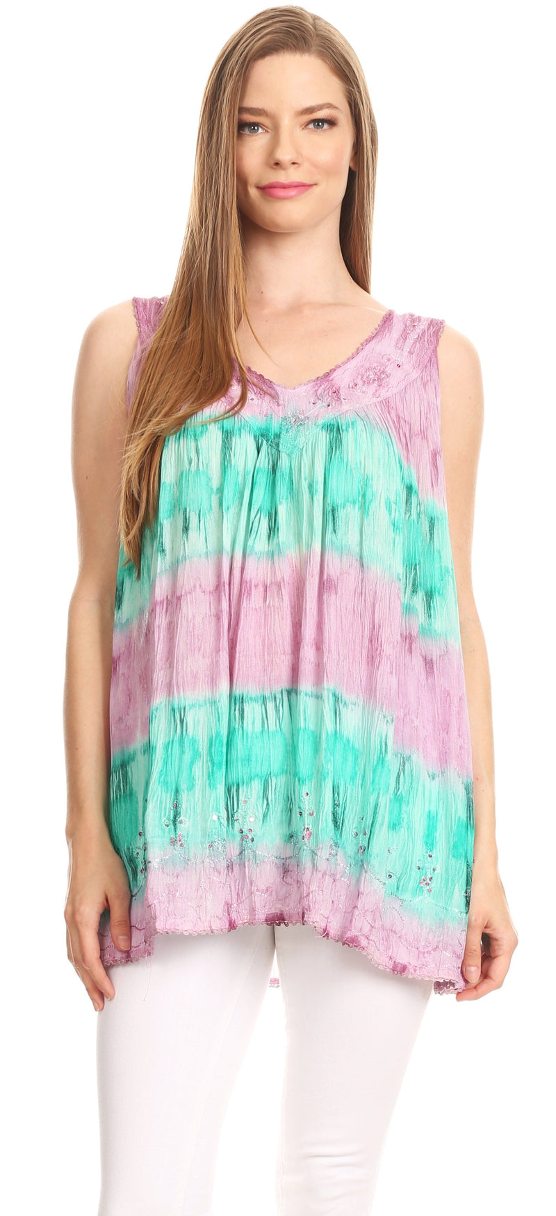 Sakkas Ocean Breeze Sleeveless Blouse