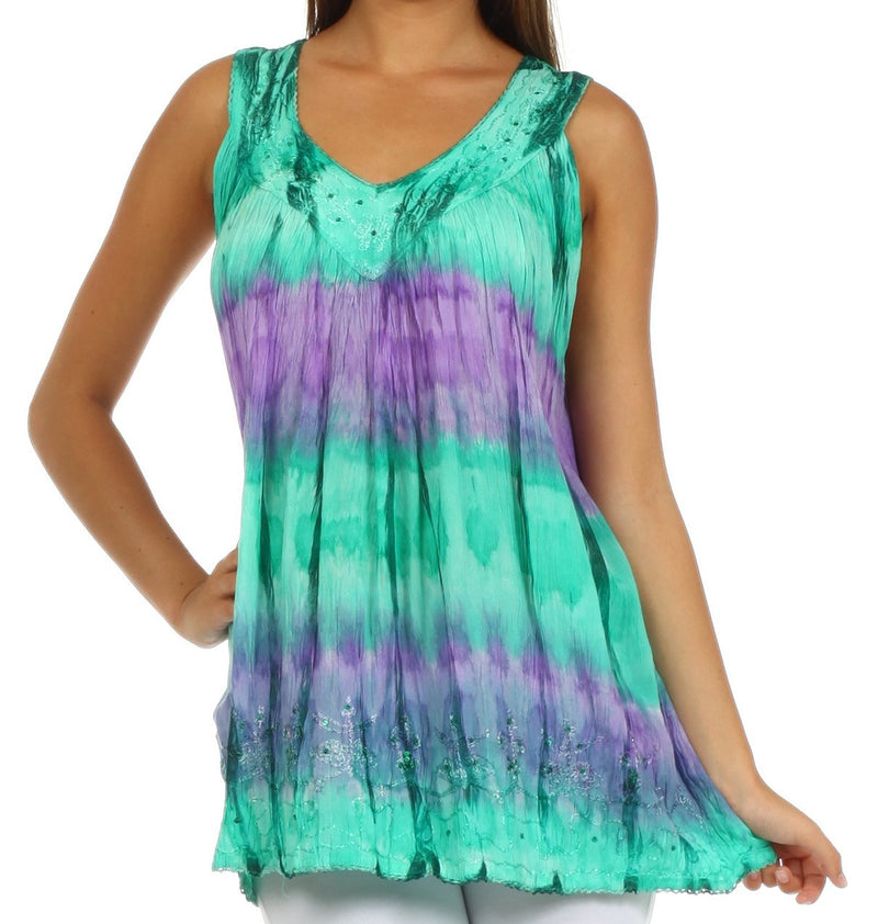 Sakkas Ocean Breeze Sleeveless Blouse