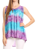 Sakkas Ocean Breeze Sleeveless Blouse#color_Purple