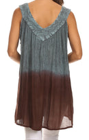 Sakkas Merida Ombre Relaxed Fit Sleeveless V-Neck Blouse