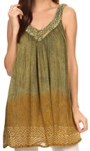Sakkas Merida Ombre Relaxed Fit Sleeveless V-Neck Blouse