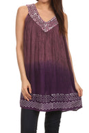 Sakkas Merida Ombre Relaxed Fit Sleeveless V-Neck Blouse