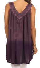 Sakkas Merida Ombre Relaxed Fit Sleeveless V-Neck Blouse