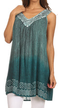 Sakkas Merida Ombre Relaxed Fit Sleeveless V-Neck Blouse