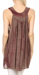 Sakkas Silvia Sleeveless V-neck Printed Tank Top Blouse
