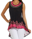 Sakkas Wild Raven Batik Hi Lo Blouse / Tunic