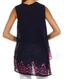 Sakkas Wild Raven Batik Hi Lo Blouse / Tunic
