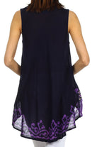 Sakkas Wild Raven Batik Hi Lo Blouse / Tunic
