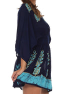 Sakkas Women's Embroidered Batik Gauzy Rayon Tunic Blouse