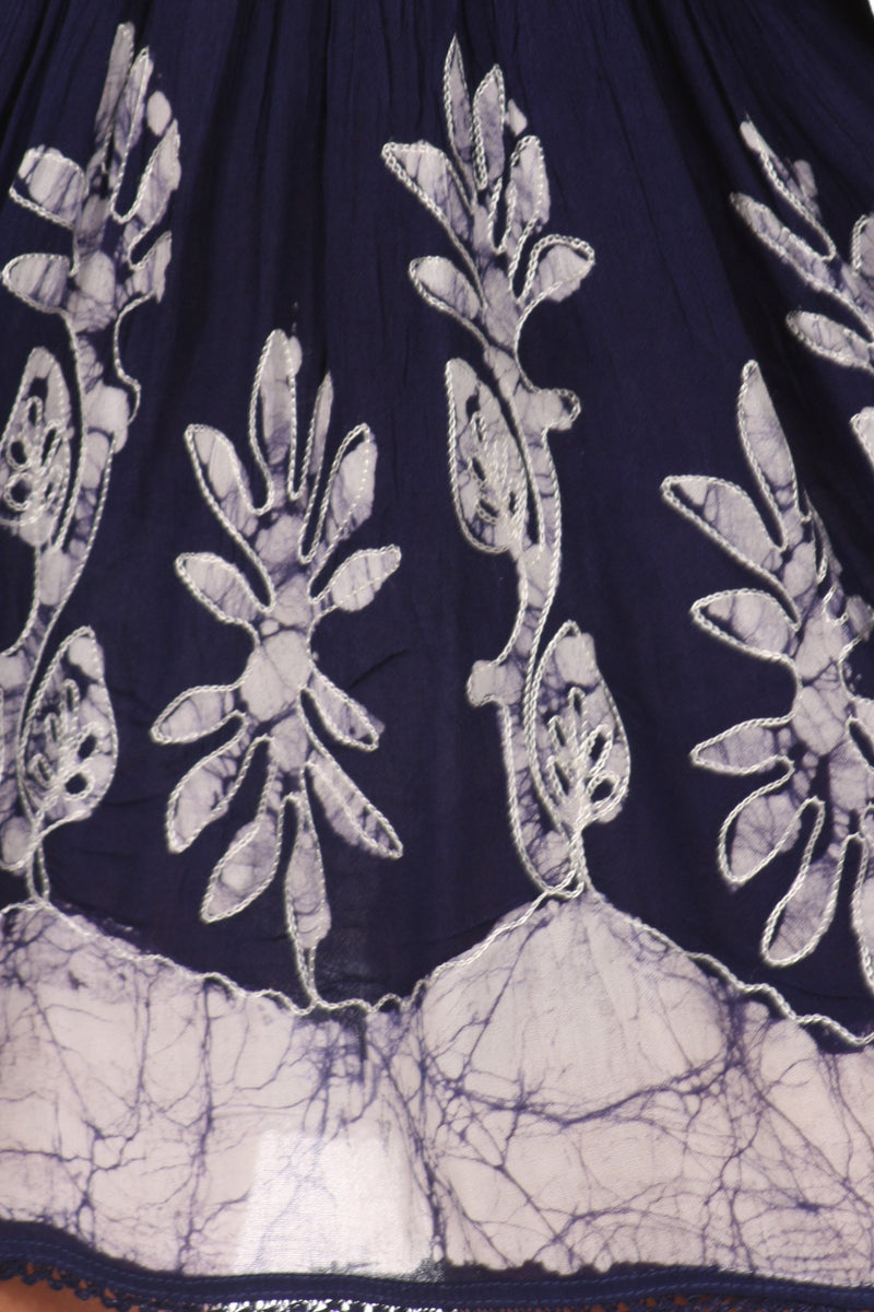 Sakkas Women's Embroidered Batik Gauzy Rayon Tunic Blouse