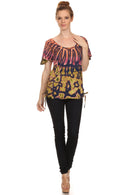 Sakkas  Harlie Tie Dye Blouse With High Low Adjustable Side Seam