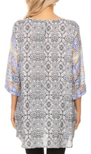 Sakkas Ilari Womens Short Sleeve Everyday Blouse Top with Embellishing Relax Fit