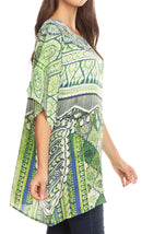 Sakkas Lada Womens Loose Oversized Short Sleeve Top Blouse with Embellishment