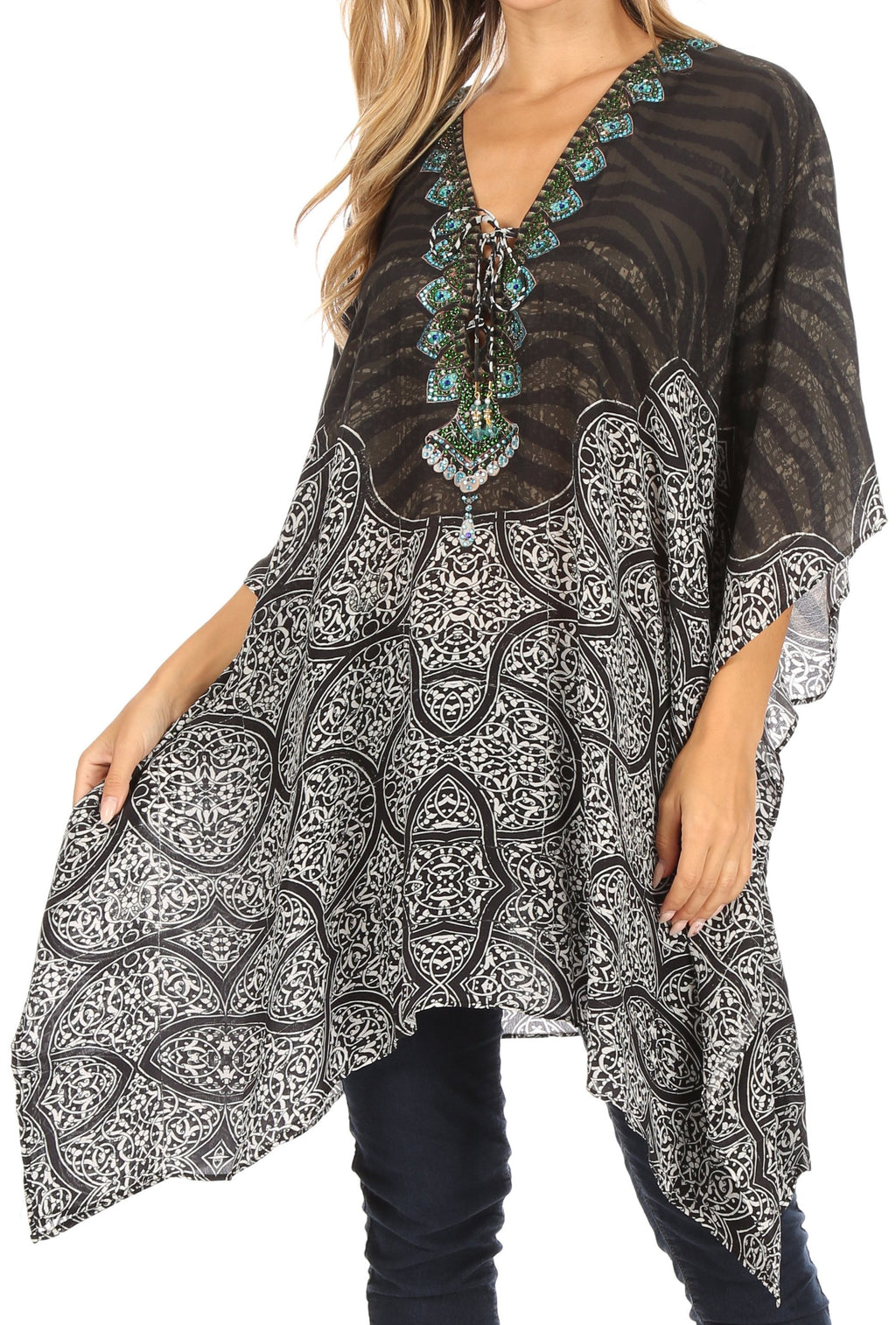 Shop the Sakkas Aymee Women's Caftan Poncho Cover Up