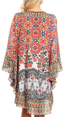 Sakkas Delu Flowy V Neck Blouse Top with Ruffled Trim and Rhinestones