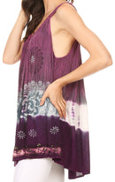 Sakkas Cecily Crinkle Floral Batik Tank with Sequins and Embroidery
